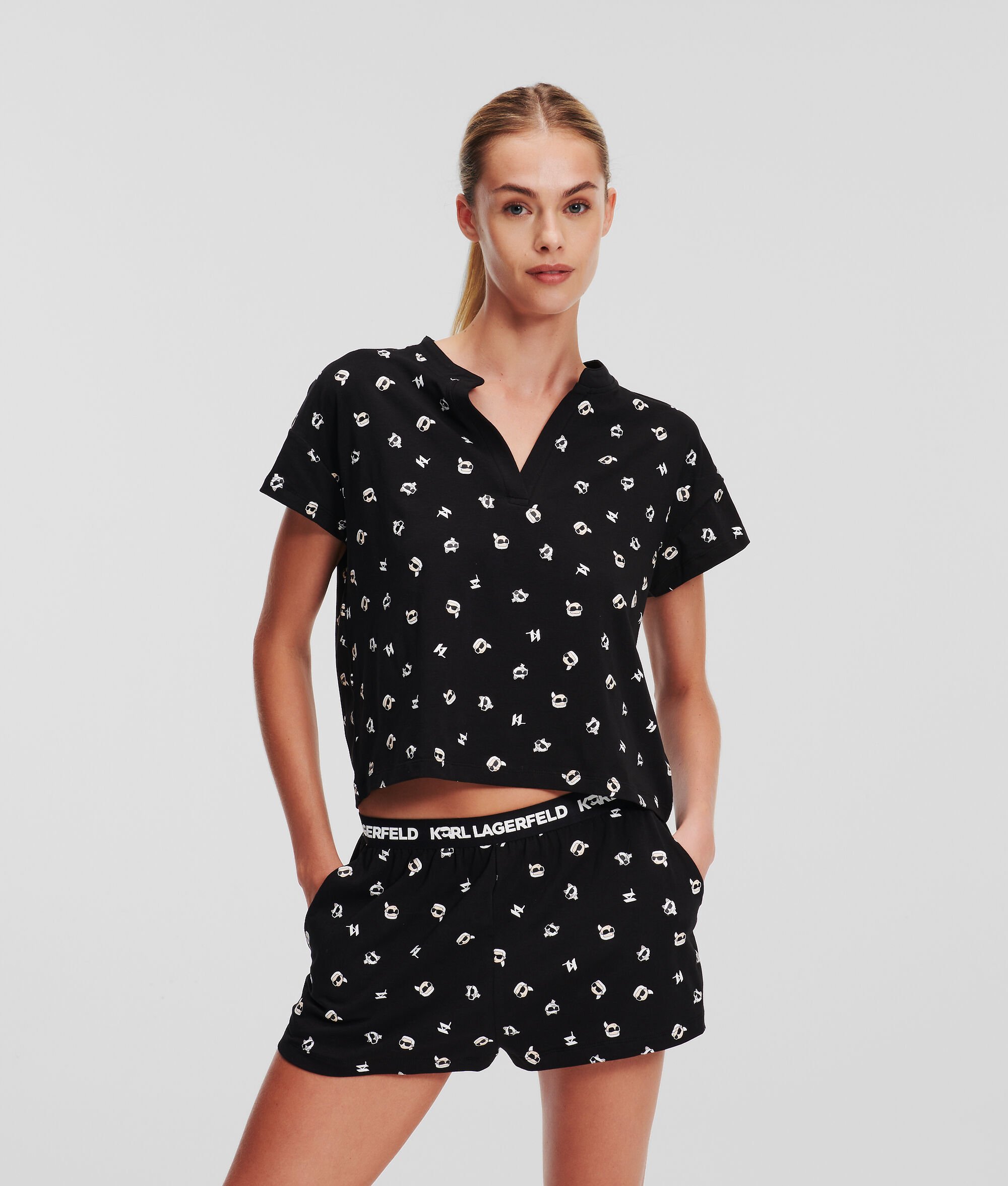 (image for) Smooth-Running Karl Ikonik Pyjama Shorts Set